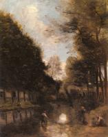 Corot, Jean-Baptiste-Camille - Gisors, Riviere Bordee D'arbres
